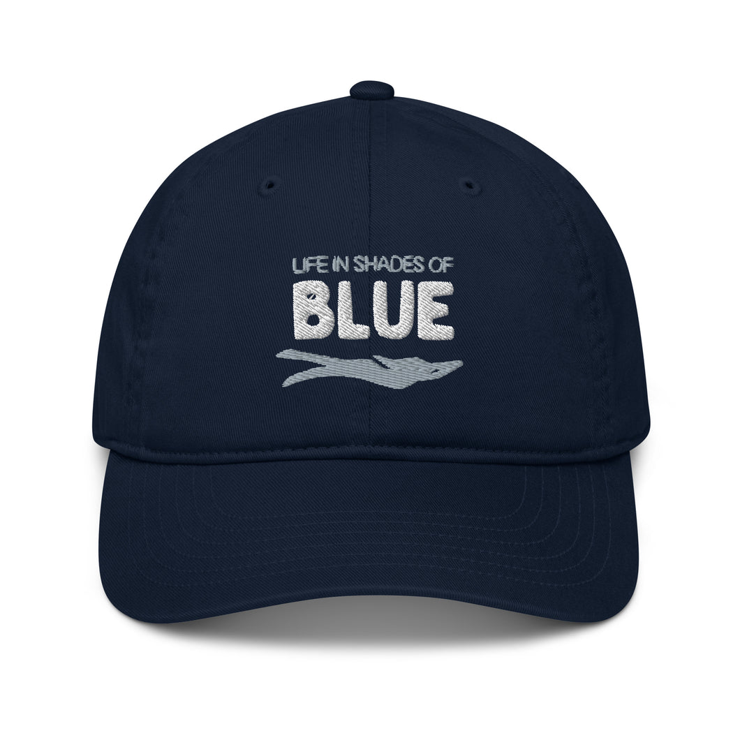 Life in Shades of Blue Logo Organic Hat